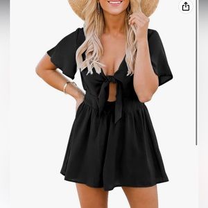 NWT • Aoysky tie front romper